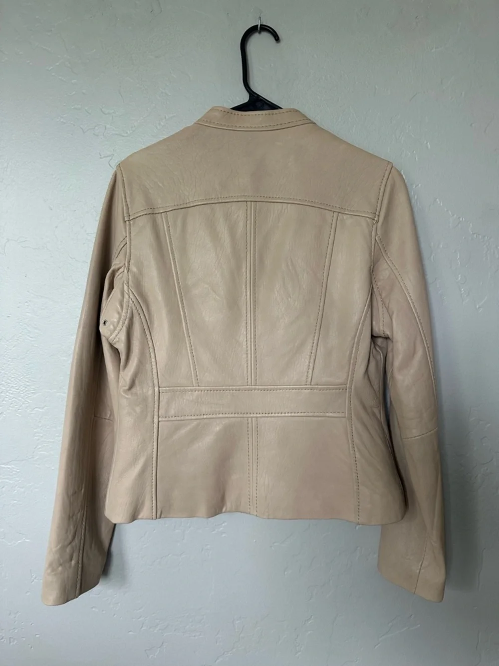 Michael Kors Leather Moto Zip Pocket Jacket - Picture 5 of 7